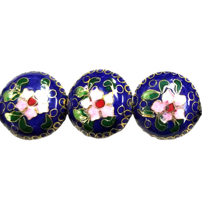 CLOISONNE DISC 20MM BLUE